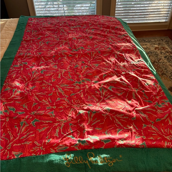 Lilly Pulitzer Pink and Teal Throw Blanket / Beach Towel